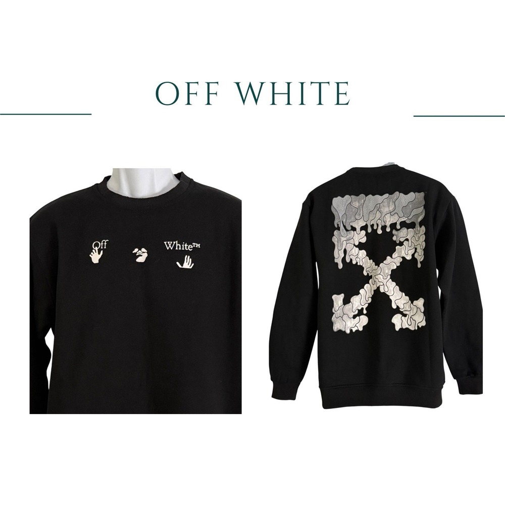 NWT OFF-WHITE C/O VIRGIL ABLOH SWEATSHIRT‎ XL $530 BLACK ARROWS LOGO BACK